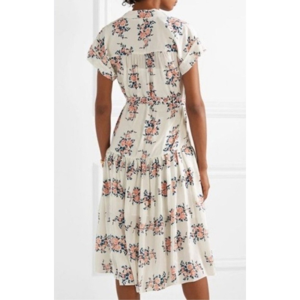 Veronica Beard Silk Floral Dress Size 0 Designer Feminine Boho Spring Cottage - Picture 2 of 9